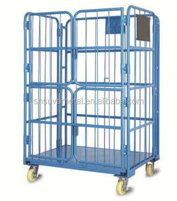 Logistische Speicherwagenlaufkatze, Rollenkäfig-Behälter mit 4 Tür/rollendem Behälterkäfig