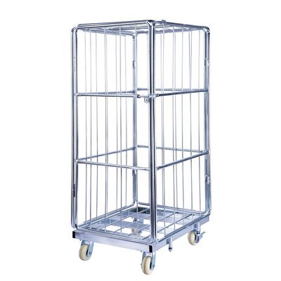 Galvanisierter mit Seiten versehener Rollbehälter des Sicherheits-Rollenkäfig-Behälter-Magazinwagen-4
