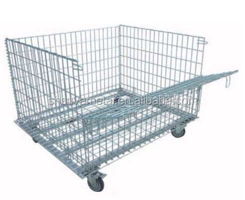 Maschenkasten sperrt verschließbarer Draht-Speicher Speicherkäfig des Metallbehälter-Vorratsbehälters rollenden Metallein